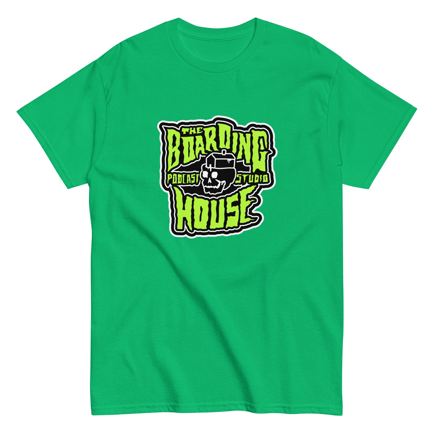 Boarding House Skull Fluorescent Green Men's T-Shirt